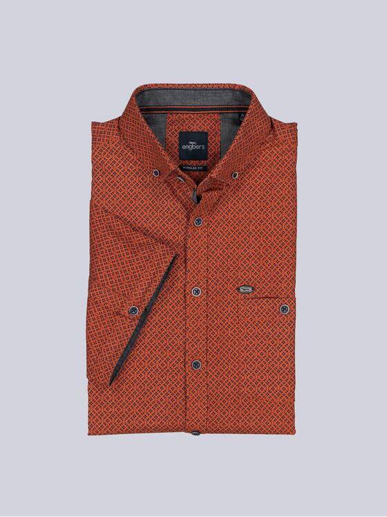 engbers Herren Kurzarm-Hemd gemustert Rostorange 39185