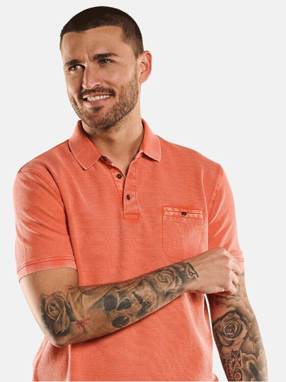 emilio adani Herren Polo-Shirt strukturiert Orange 33026