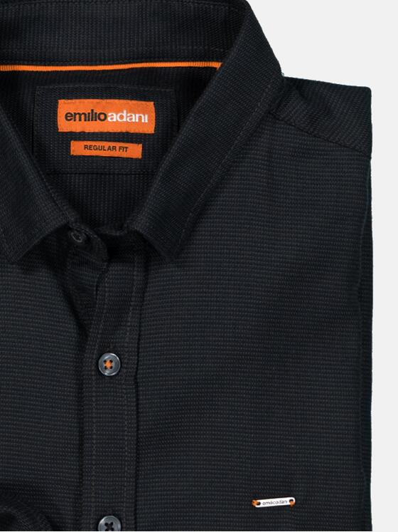 emilio adani Herren Langarm-Hemd uni Grau 35473