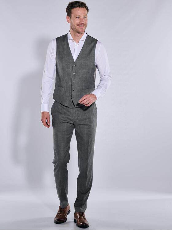 emilio adani Herren Anzug-Weste kariert Grau 37646