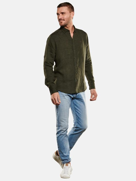 emilio adani Herren Hemd uni Grün 35149