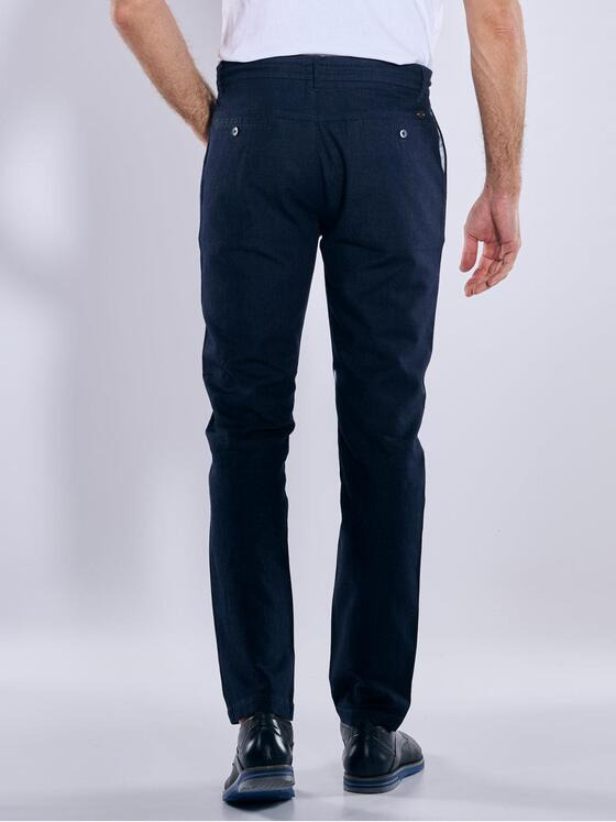 engbers Herren Chino mit Leinenanteil Blau 37039