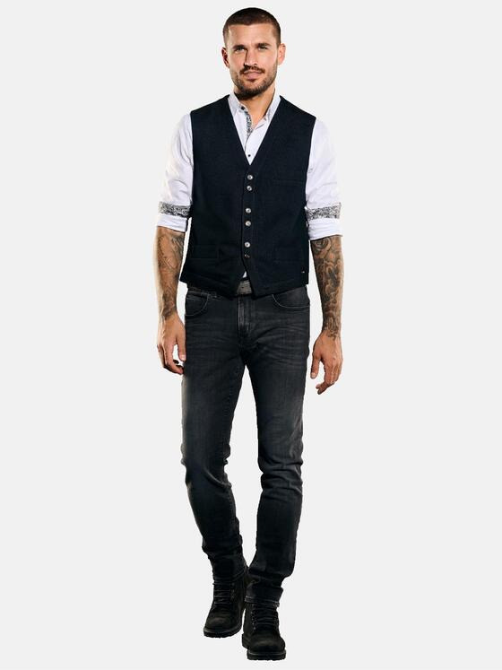 emilio adani Herren Sakko-Weste slim fit Schwarz 35264