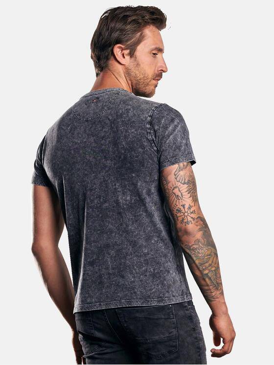 emilio adani Herren Außergewöhnlich gefärbtes Rundhals T-Shirt Grau 30188