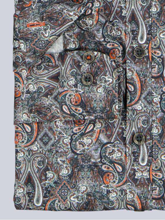 engbers Herren Langarm-Hemd gemustert Oliv 39326