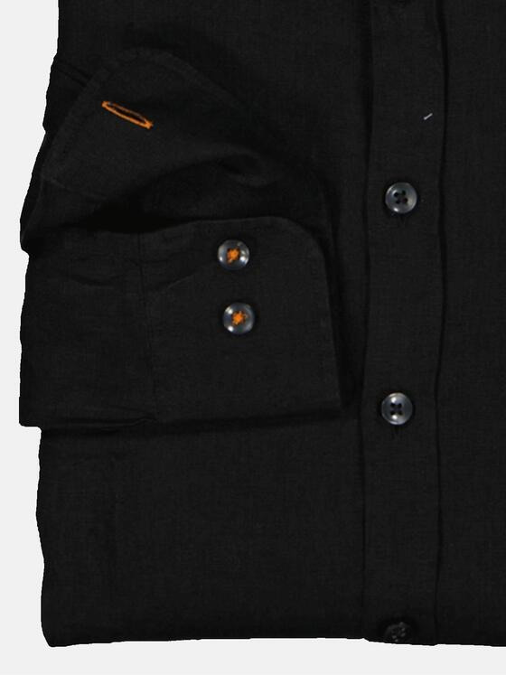emilio adani Herren Hemd uni Schwarz 36604
