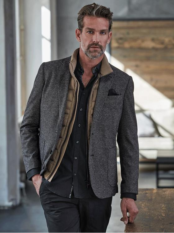 Engbers Herren Weste Gemustert - Elegante Sakko-Weste Mit Stehkragen