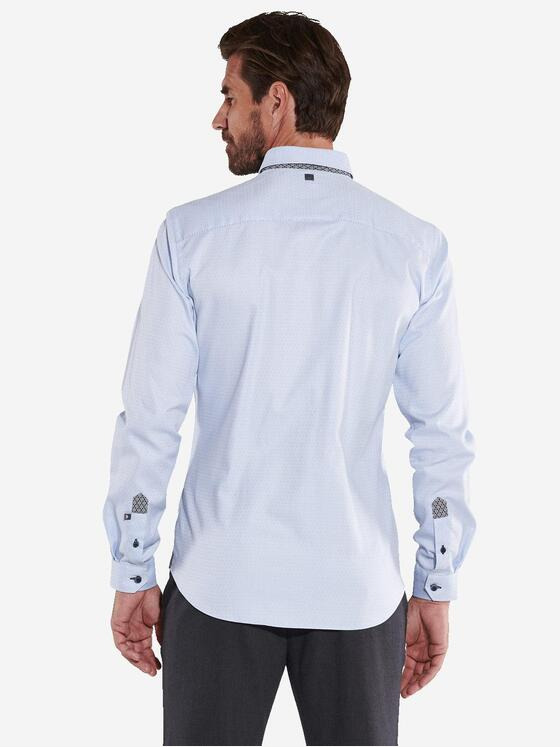 ENGBERS GERMANY Herren Langarm-Hemd dezent glänzend Hellblau 36714