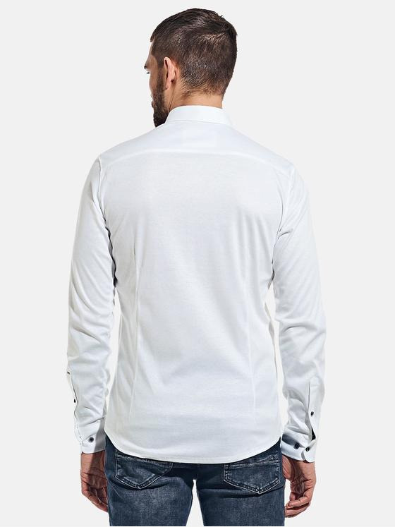 emilio adani Herren Langarmhemd "My Favorite" aus Jersey Weiß 36226
