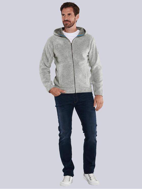 ENGBERS GERMANY Herren Sweatjacke mit Kapuze und besonderem Farbeffekt Grau 35741
