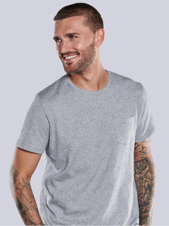 emilio adani Herren T-Shirt Rundhals Grau 33349