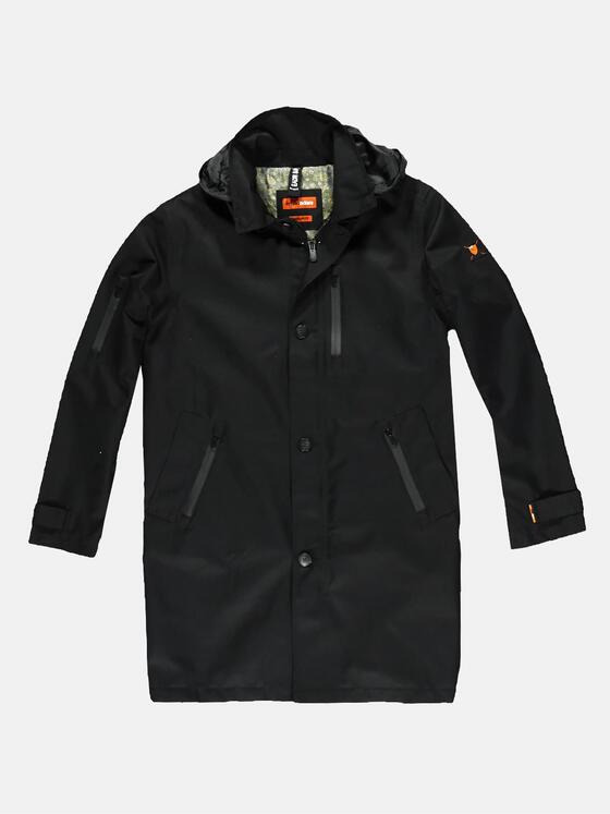 emilio adani Herren wasserdichte lange Jacke Schwarz 29040