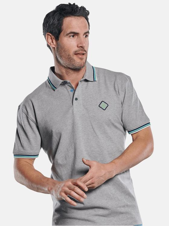 engbers Herren Poloshirt mit raffinierter Kragen und Bündchen Verarbeitung Grau 29735