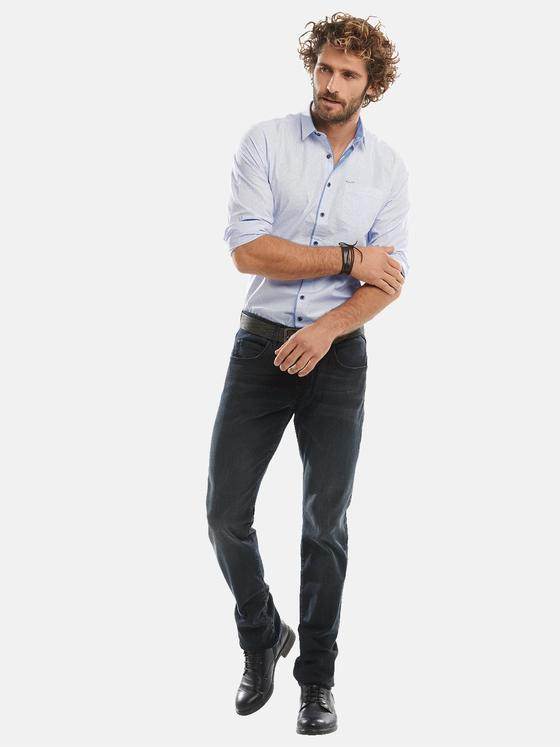 emilio adani Herren Elegantes Langarmhemd in Paisley Optik Blau 30656