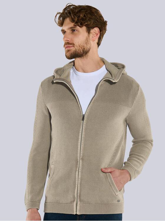 engbers Herren Strickjacke strukturiert Beige 36317