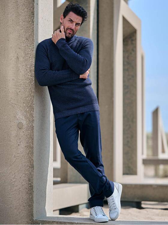 ENGBERS GERMANY Herren Pullover aus Merinowolle Marineblau 39701