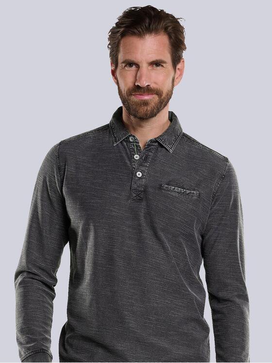 engbers Herren Langarm-Shirt mit Polo-Kragen Grau 34181