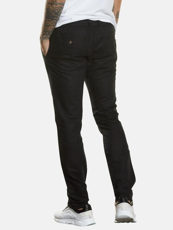 emilio adani Herren Chino mit Leinenanteil Schwarz 34682