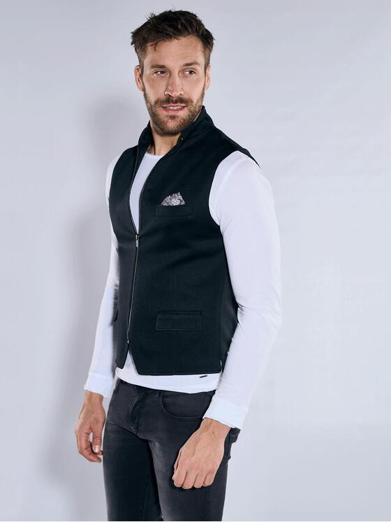 emilio adani Herren Sakko-Weste slim fit Schwarz 36519