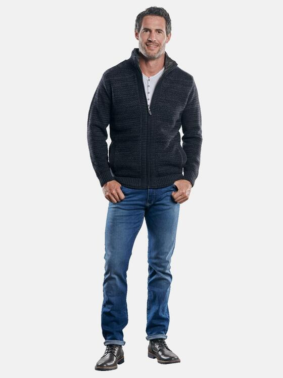engbers Herren Strickjacke mit Fleecefütterung Saphirblau 30478
