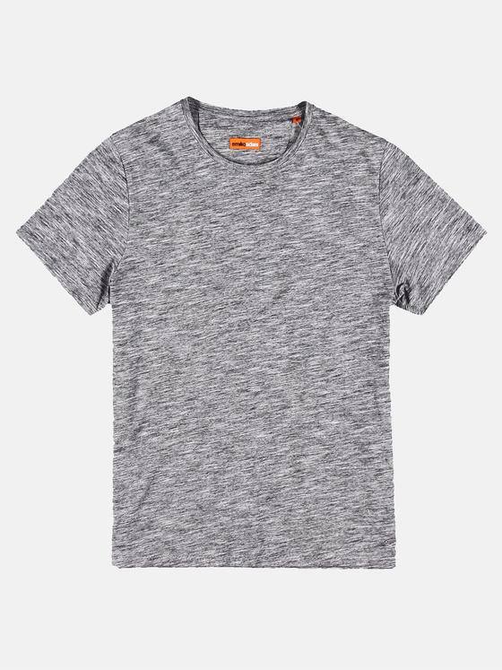 emilio adani Herren Rundhals T-Shirt Schwarz 30929