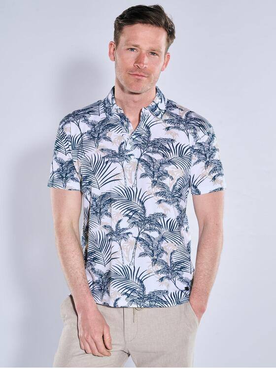 engbers Herren Polo-Shirt gemustert Reinweiss 38885