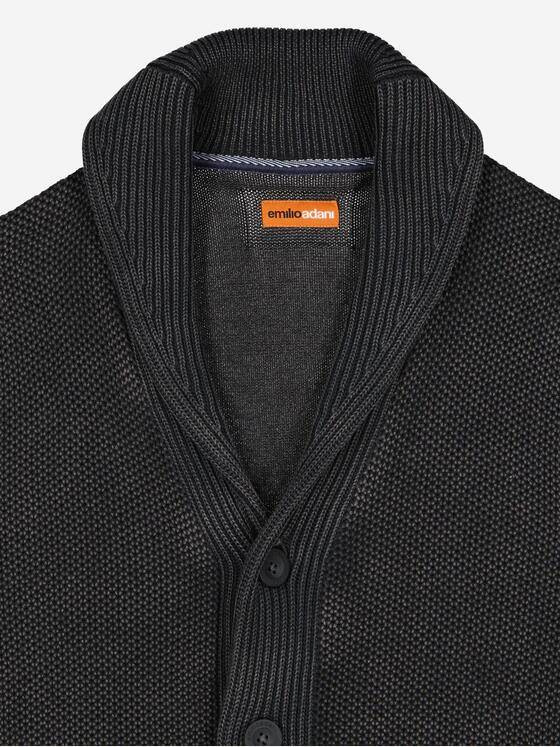 emilio adani Herren Cardigan strukturiert Grau 38250