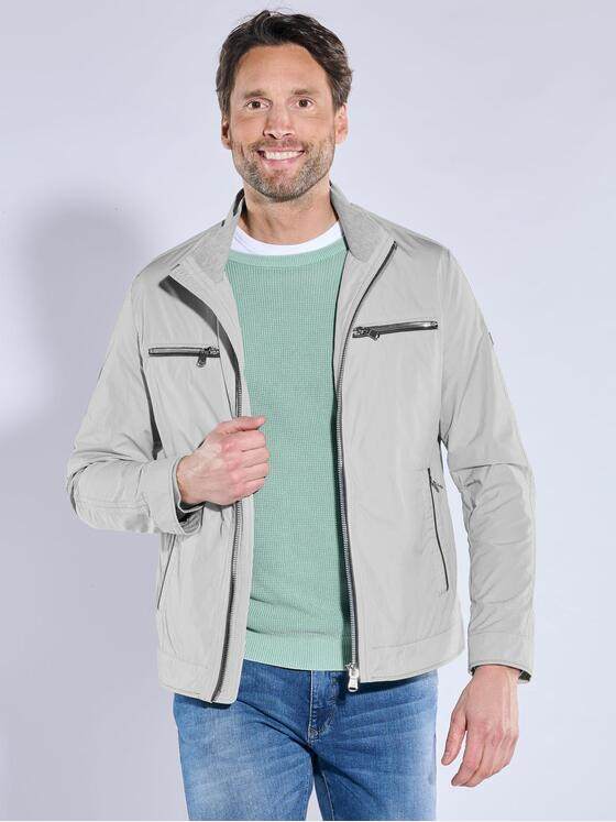 engbers Herren Blouson-Jacke mit Kontrastdetails Naturweiss 38366