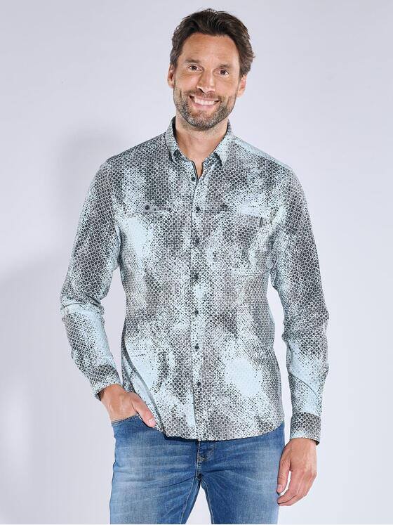 engbers Herren Langarm-Hemd gemustert Saphirblau 39242