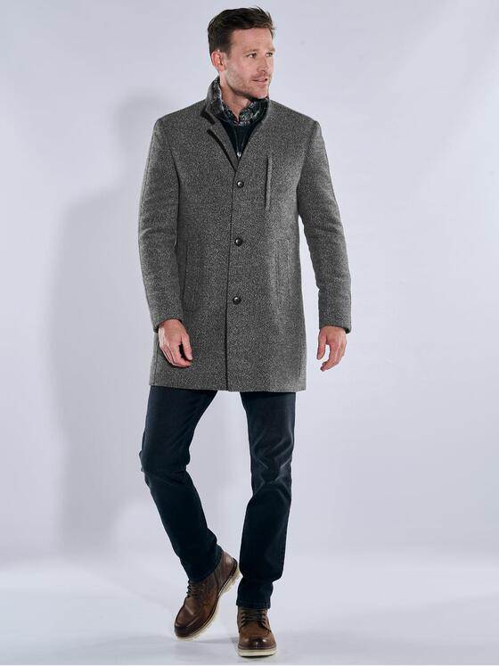 engbers Herren Mantel mit heraustrennbarem Kragen Grau 39409