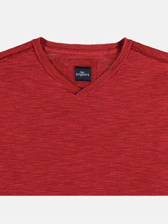 engbers Herren Pullover V-Ausschnitt Rot 24540