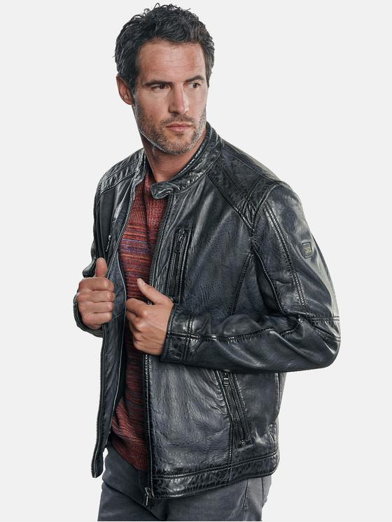 engbers Herren Lederjacke Saphirblau 30217