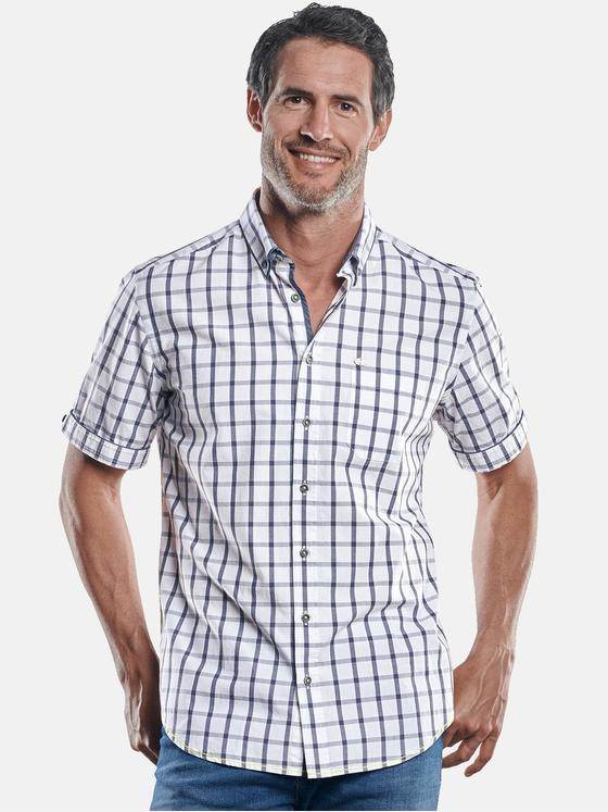 engbers Herren Hemd kariert Reinweiss 29754