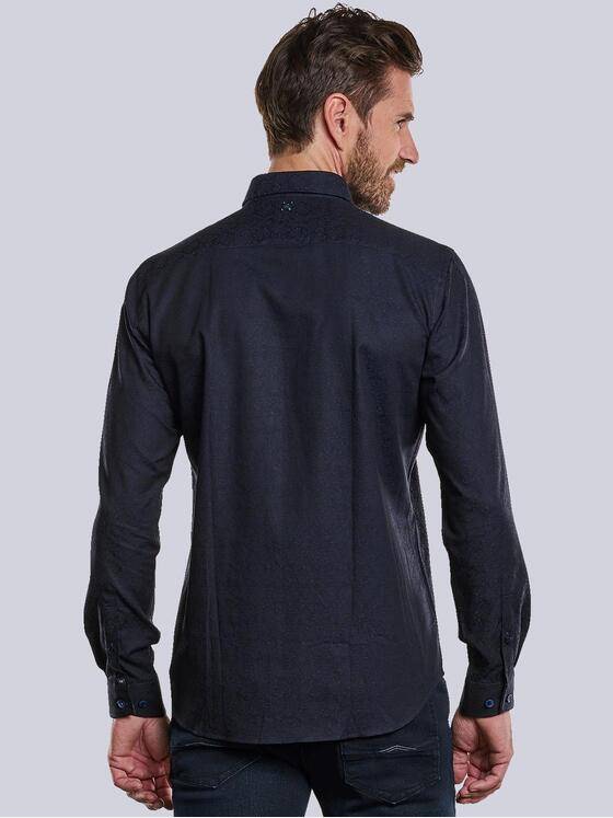 engbers Herren Langarm-Hemd gemustert Blau 34104