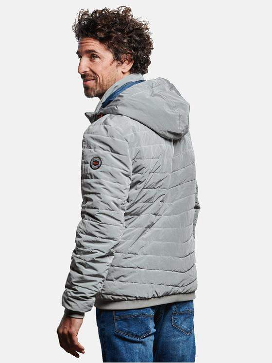 engbers Herren Steppjacke mit abnehmbarer Kapuze Silbergrau 32579