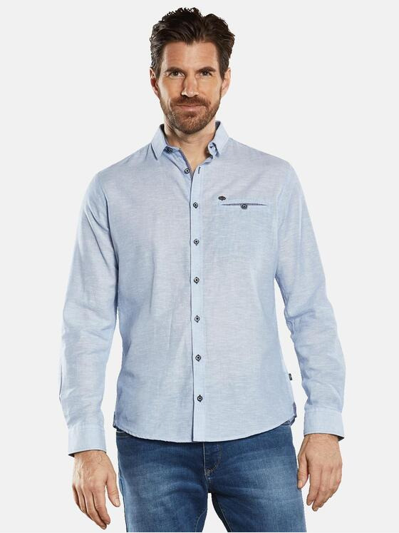 engbers Herren Langarm-Hemd uni Blau 34469