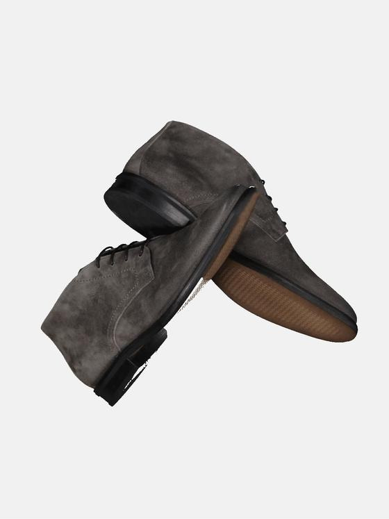 emilio adani Herren Boots aus Nubuk-Leder Grau 34479
