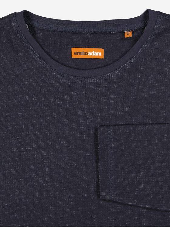 emilio adani Herren Langarm-Shirt uni Blau 38162