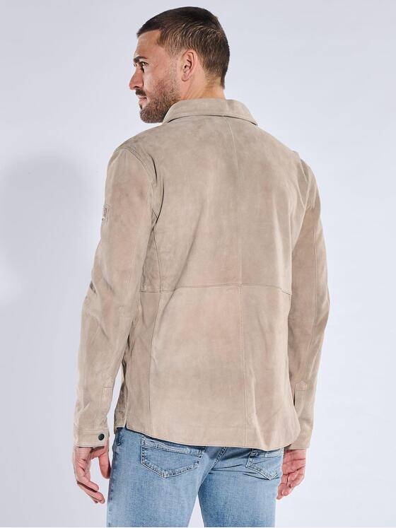 emilio adani Herren Lederjacke Beige 40401