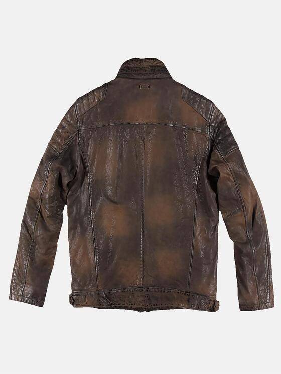 engbers Herren Lederjacke mit Kunstpelz Braun 30162