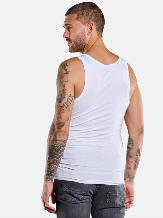 emilio adani Herren Tank-Top uni Weiß 36913