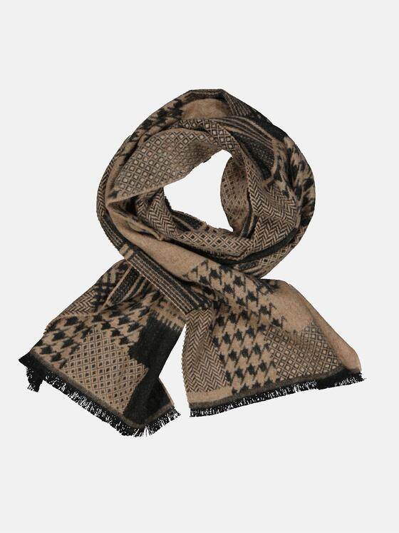 emilio adani Herren Schal gemustert Braunbeige 33967