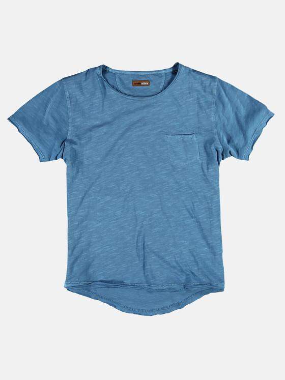 emilio adani Herren Rundhals T-Shirt Türkis 26391