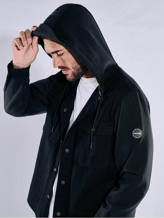 emilio adani Herren Sweatjacke mit Brusttaschen Schwarz 38027