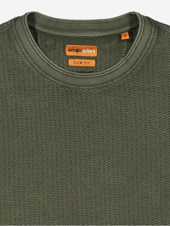 emilio adani Herren Langarm-Shirt strukturiert Grün 37290