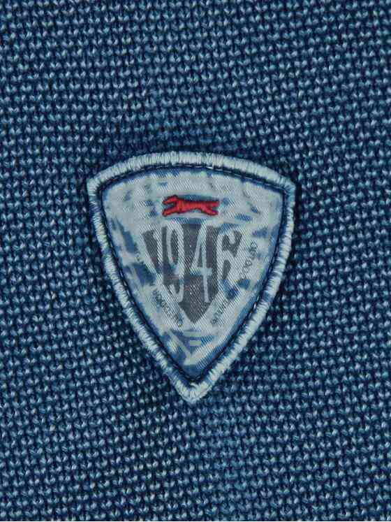 engbers Herren Baumwollpullover mit Rippstruktur Blau 28950