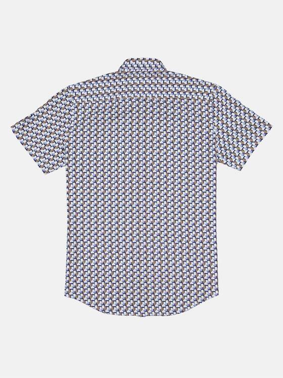 emilio adani Herren Kurzarm-Hemd gemustert Blau 32645