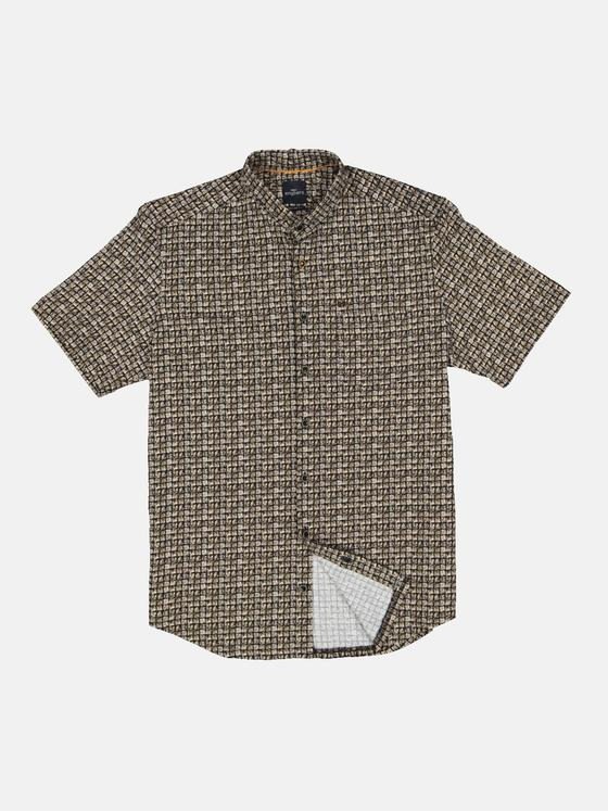 engbers Herren Kurzarm-Hemd gemustert Sand 34669