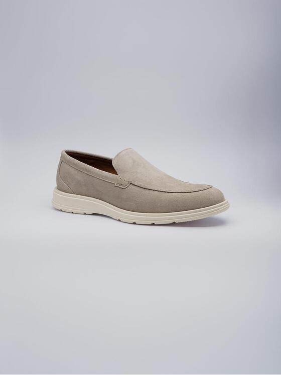 ENGBERS GERMANY Herren Loafer aus Veloursleder Creme 38543