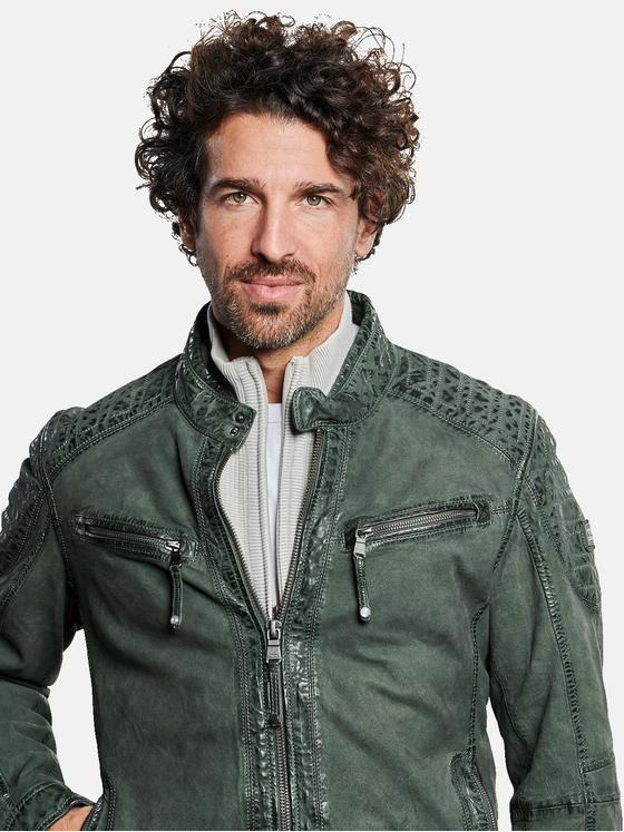 engbers Herren Lederjacke Nubuk Dunkelgruen 32592
